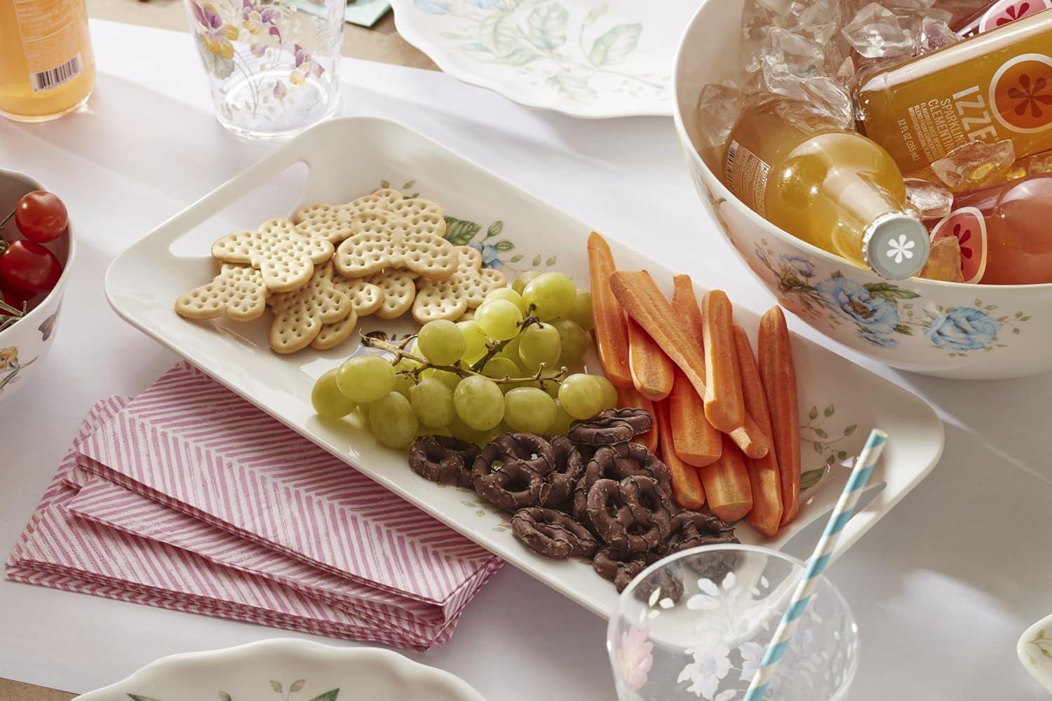 imageLenox 855591 Butterfly Meadow Melamine Hors Doeuvres Tray Lightweight Melamine Material