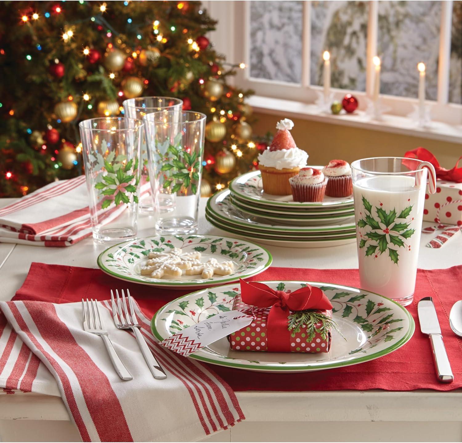 imageLenox 863669 Holiday 4Piece Melamine Dinner Plate Set Christmas Dinnerware Hosting220 LB