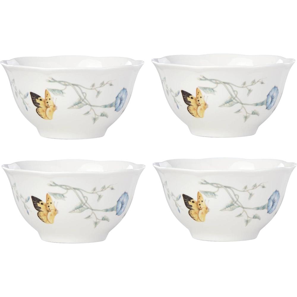 imageLenox 792566 Butterfly Meadow 4Piece Rice Bowl Set White