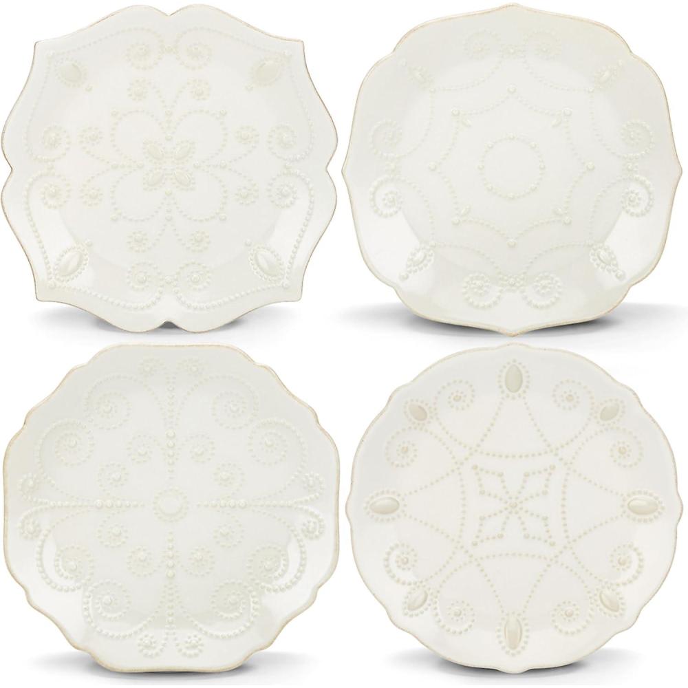 imageLenox 829072 French Perle White 4Piece Assorted Dessert Plate Set