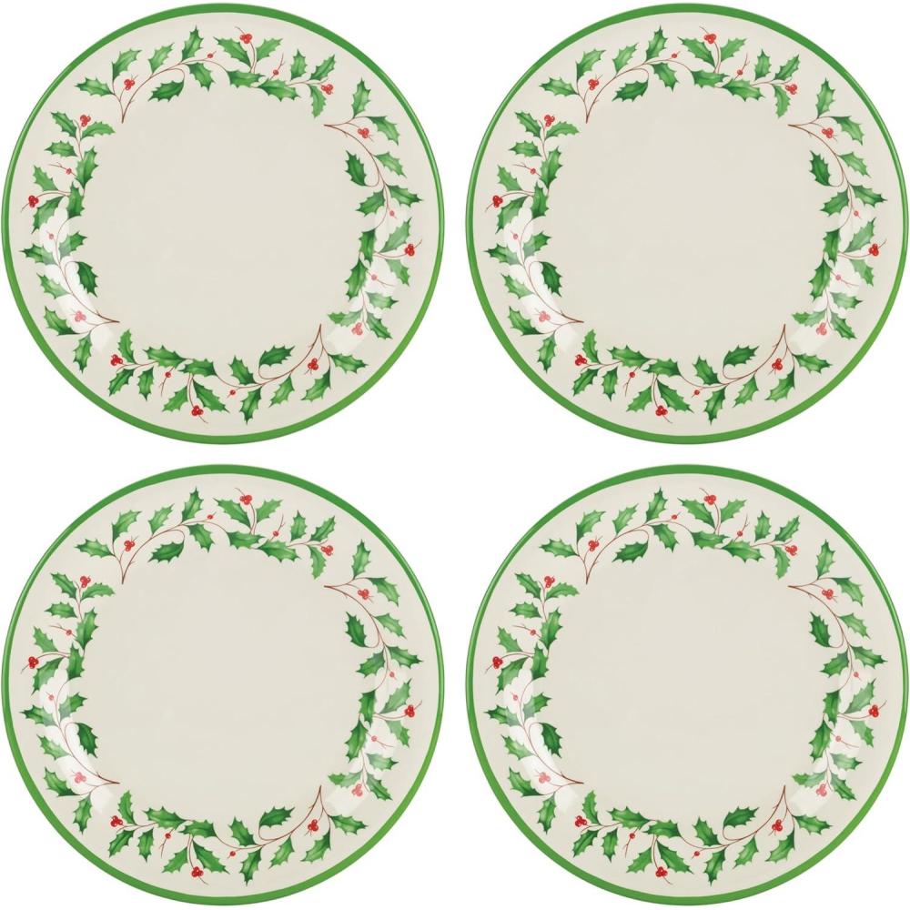 imageLenox 863669 Holiday 4Piece Melamine Dinner Plate Set Christmas Dinnerware Hosting220 LB