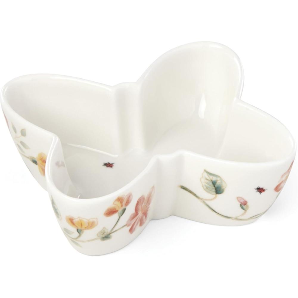 imageLenox 885606 Butterfly Meadow ButterflyShaped Bowl White