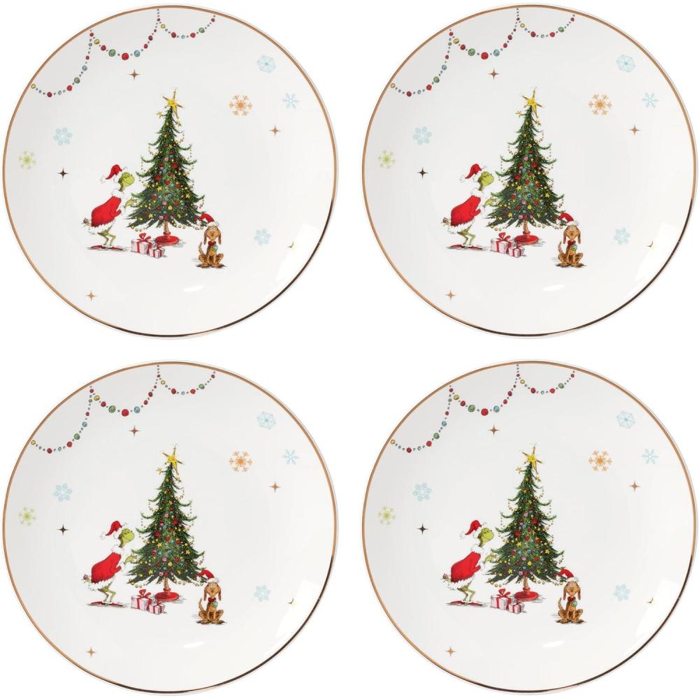 imageLenox 895052 Merry Grinchmas Dinner Plates Set Of 4 Green 1075 Christmas Drinkware Holiday Hosting1075