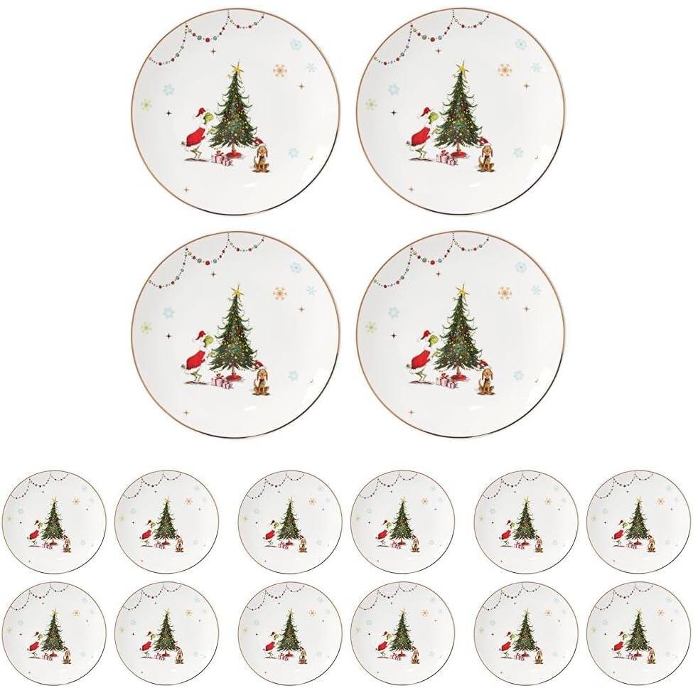 imageLenox 895052 Merry Grinchmas Dinner Plates Set Of 4 Green 1075 Christmas Drinkware Holiday Hosting1075 Pack of 4