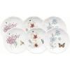 Lenox 817046 Butterfly Meadow 6-Piece Tidbit Plate Set, White, 3.05 LB