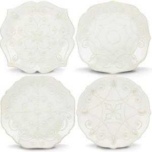 Lenox 829072 French Perle White 4-Piece Assorted Dessert Plate Set