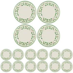 Lenox 863669 Holiday 4-Piece Melamine Dinner Plate Set, Christmas Dinnerware, Hosting(2.20 LB (Pack of 4))