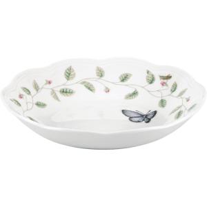 Lenox Pasta Bowl, 20oz Butterfly Meadow Pasta Bowl 1-Piece, Service For 1, Porcelain, White Serving Bowls, Wide, Shallow, Lenox Butterfly Meadow Collection, Dishwasher & Microwave Safe (White 1-Piece)
