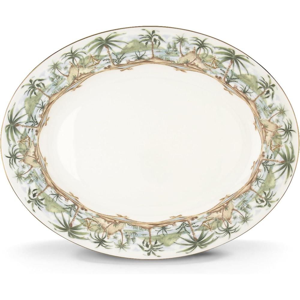 imageLenox Serveware British Colonial Serving Platter Oval Shape 1575Inch Porcelain Material Dishwasher Safe Turkey Platter for Thanksgiving Winter Hosting Christmas Serving White 1 PieceLarge Oval Platter