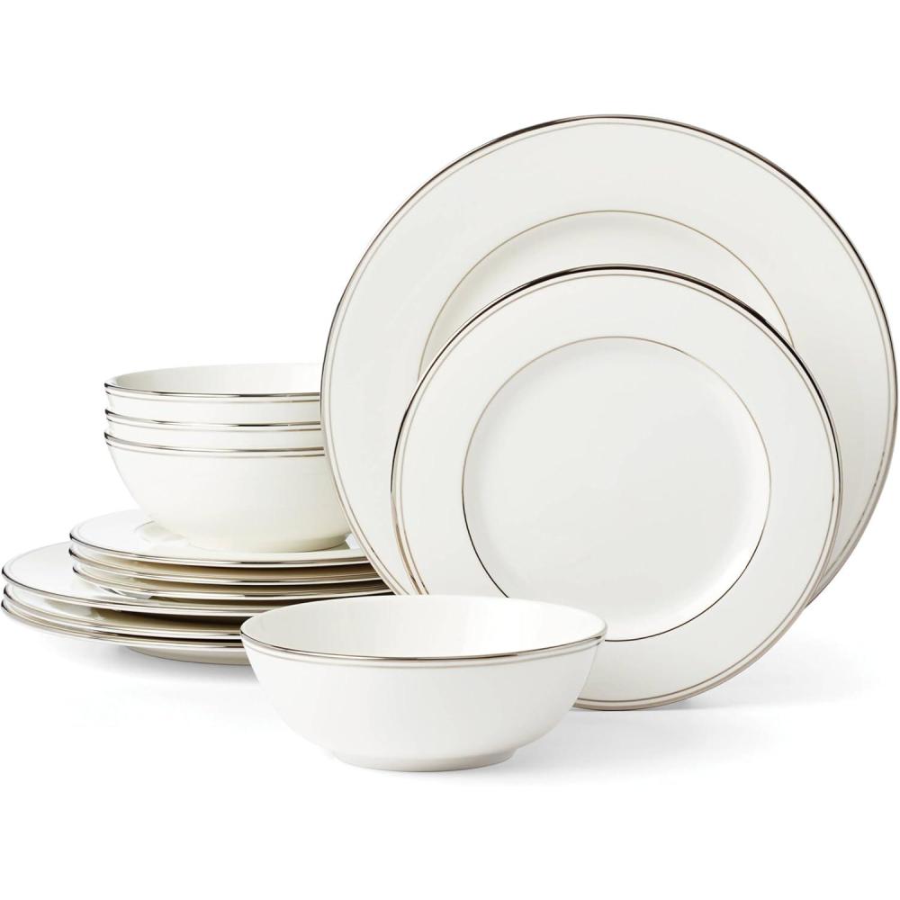 imageLenox 895707 Federal Platinum 12Piece Dinnerware Set Service for 4