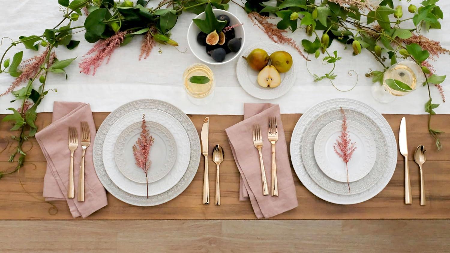 imageLenox 885618 Chelse Muse Fleur Matte Black 4Piece Mug Set12Piece Dinnerware Set