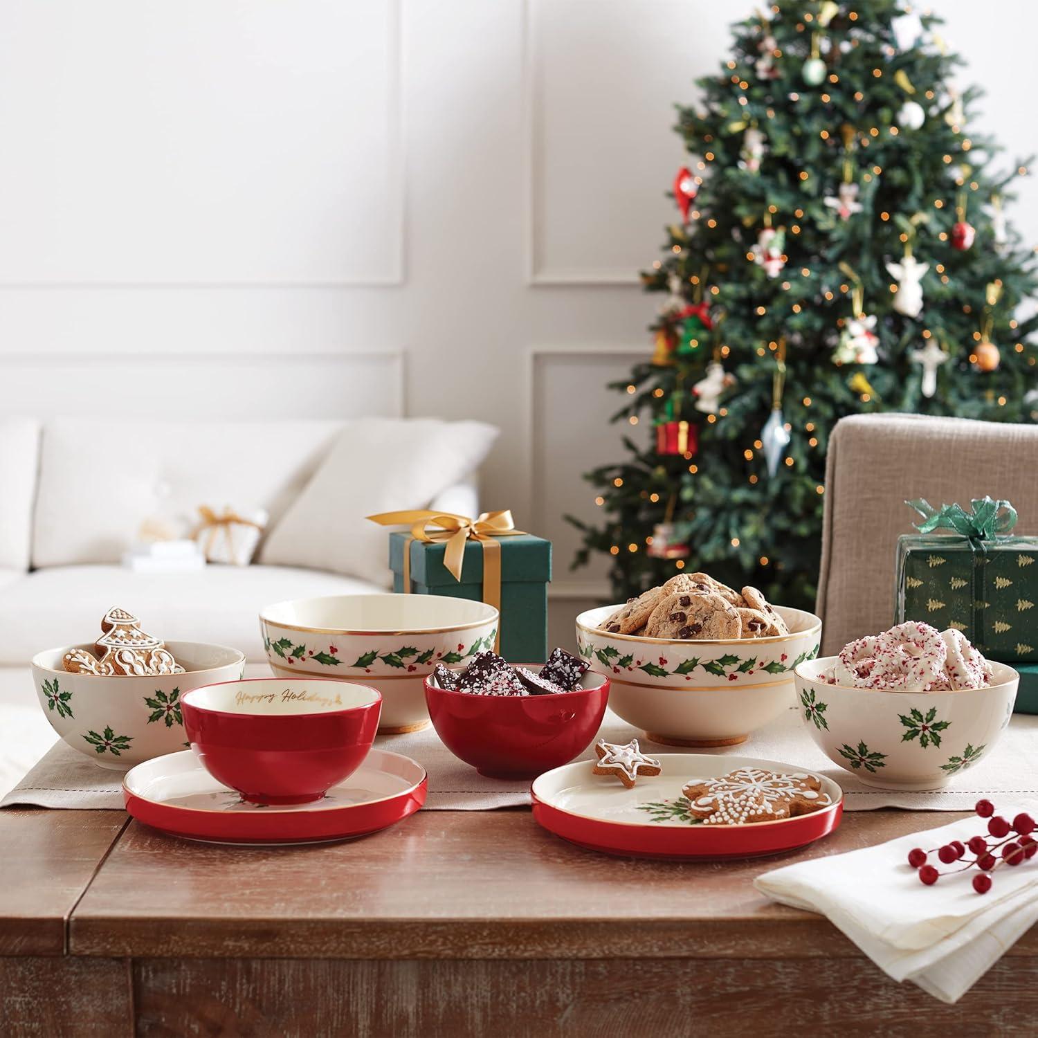 imageLenox 893494 Holiday Luna Nesting Dinnerware Set Christmas Hosting1162