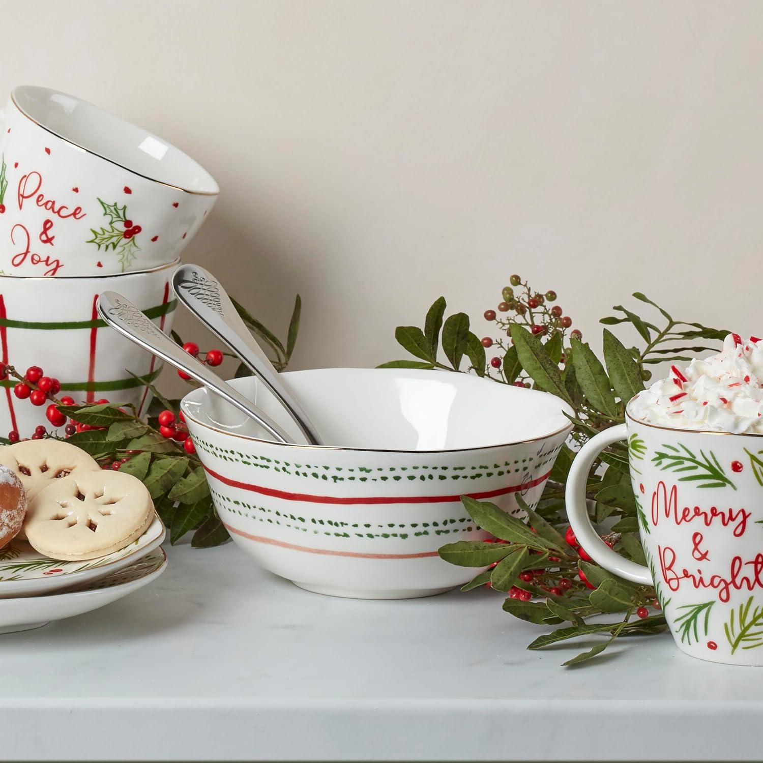 imageLenox 895258 Bayberry 12Piece Dessert Set Christmas Drinkware Holiday Hosting