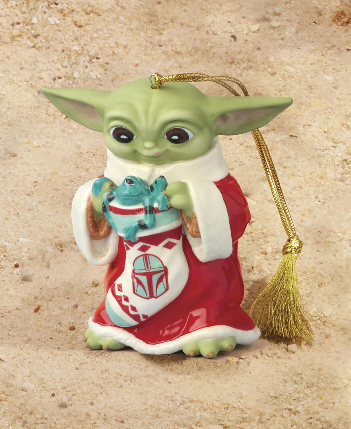 imageLenox 895920 Grogus Holiday Hover Pram Ornament ChristmasGrogu with Stocking