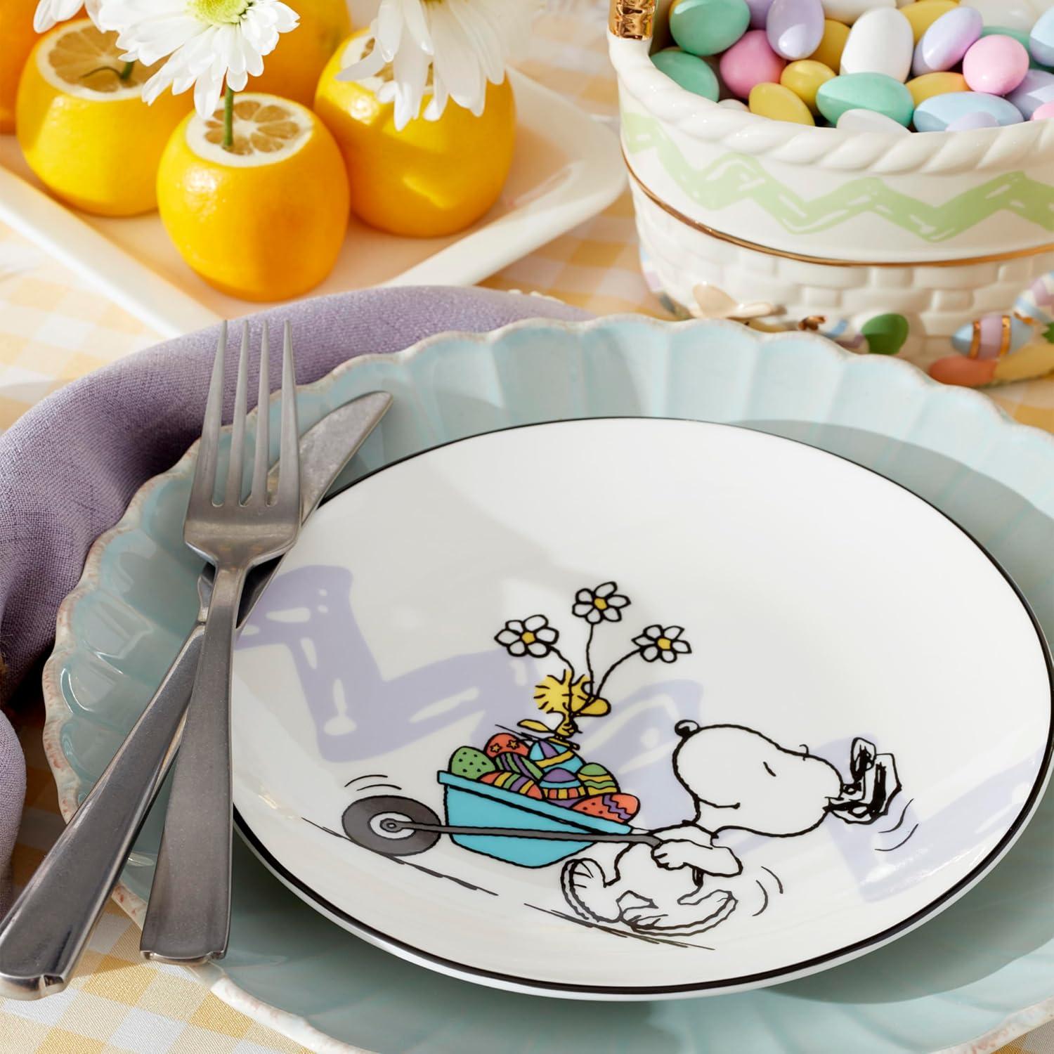imageLenox 896632 Peanuts Easter Snoopy Hors Doeuvres Tray Spring ServewareAccent Plates Set of 4
