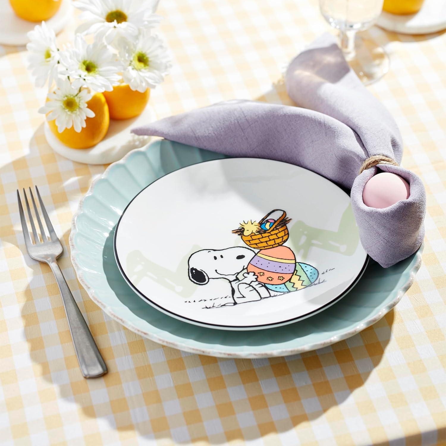 imageLenox 896632 Peanuts Easter Snoopy Hors Doeuvres Tray Spring ServewareAccent Plates Set of 4