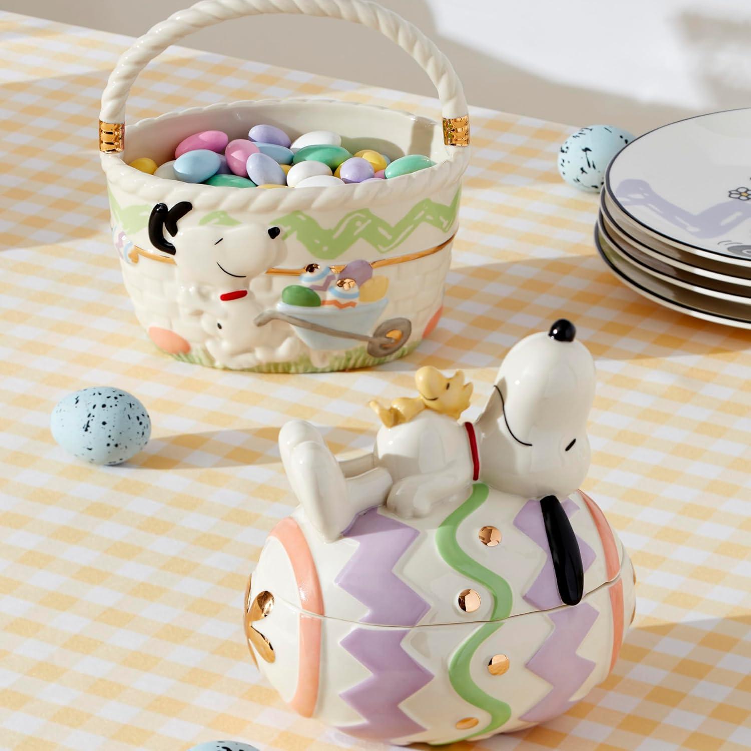 imageLenox 896632 Peanuts Easter Snoopy Hors Doeuvres Tray Spring ServewareBasket