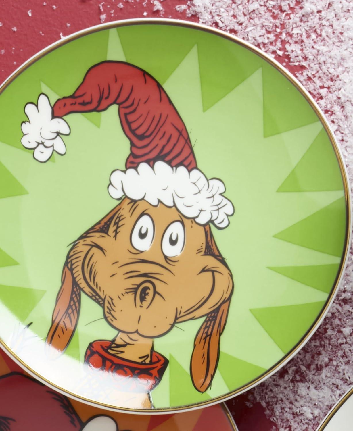 imageLenox 898093 Merry Grinchmas Tidbit Plates Service For 4 Assorted Christmas Dishes Dinnerware Set Holiday