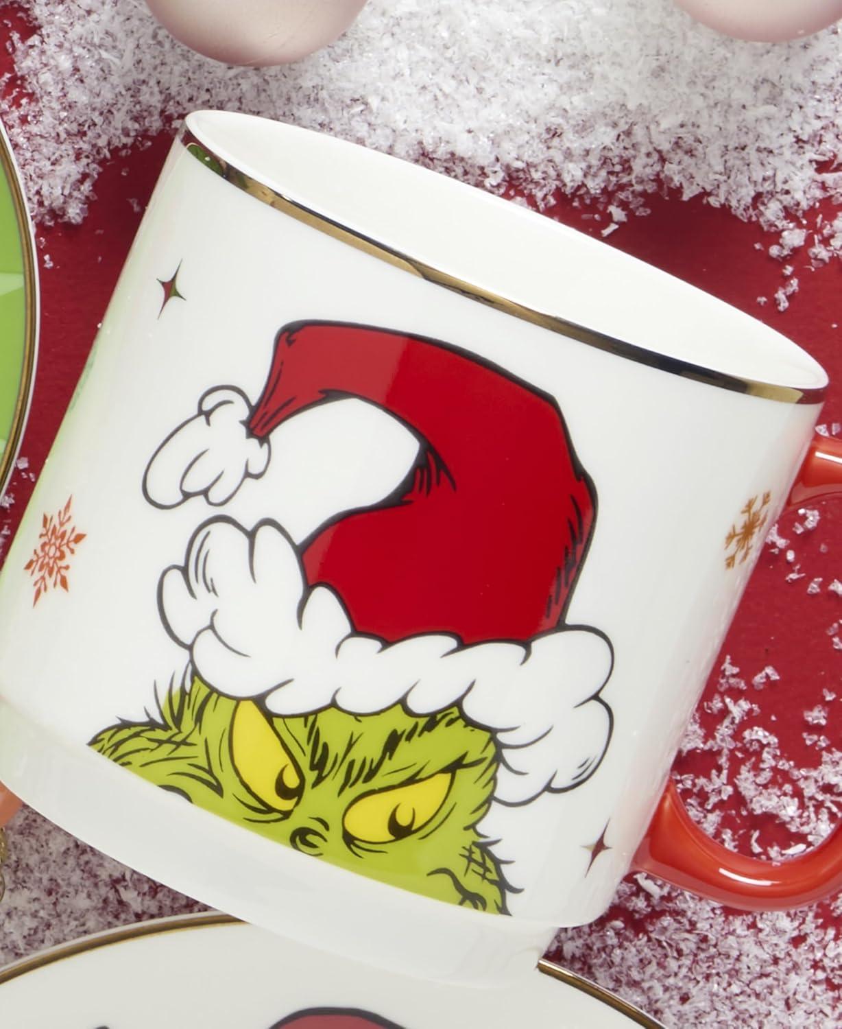 imageLenox 898097 Merry Grinchmas Stackable Mugs Service For 4 Assorted Christmas Drinkware Set Holiday Glasses