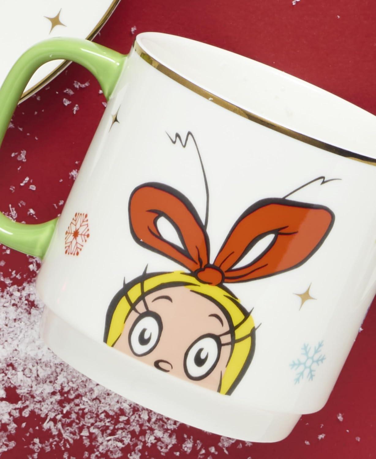 imageLenox 898097 Merry Grinchmas Stackable Mugs Service For 4 Assorted Christmas Drinkware Set Holiday Glasses