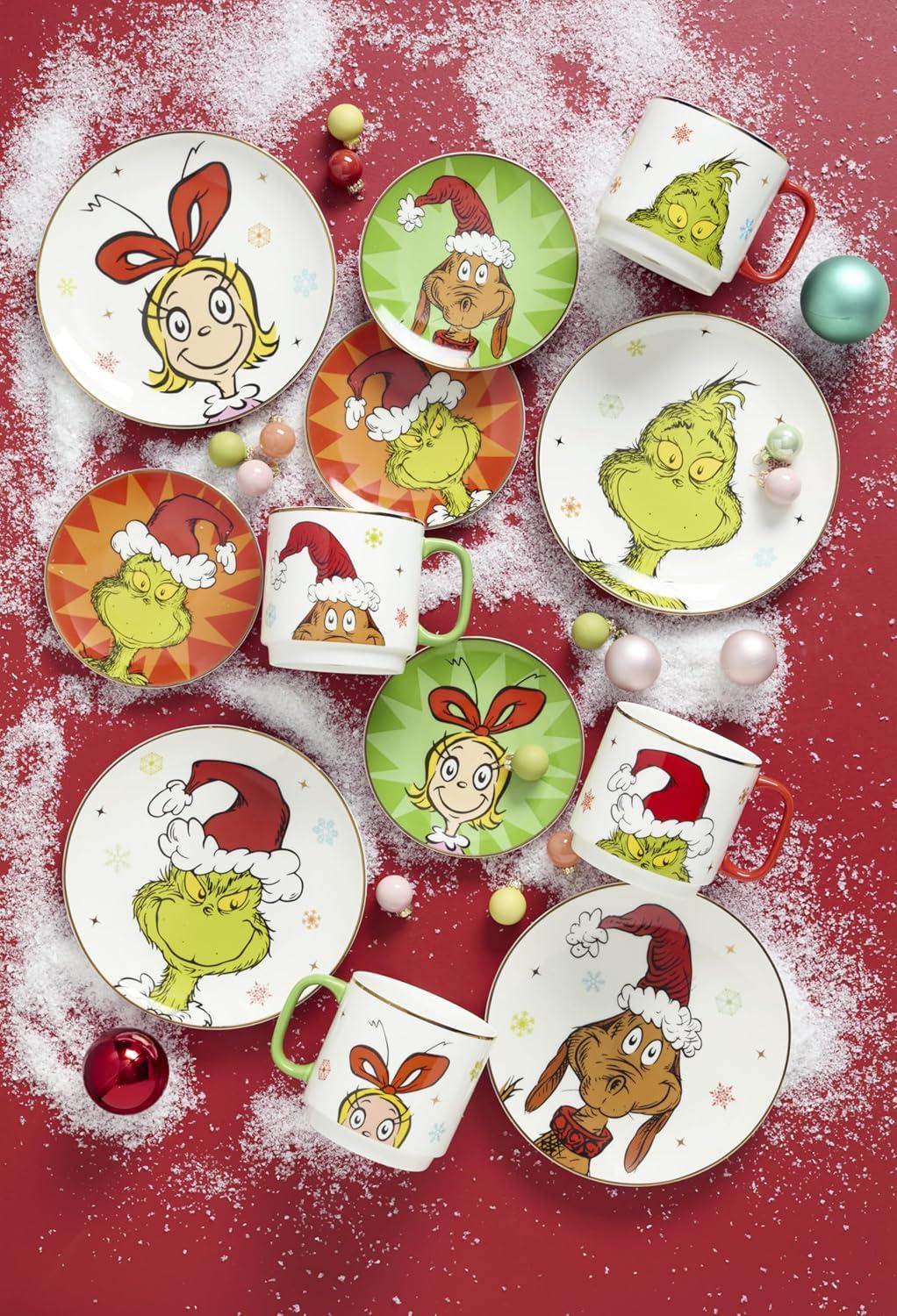 imageLenox 898097 Merry Grinchmas Stackable Mugs Service For 4 Assorted Christmas Drinkware Set Holiday Glasses