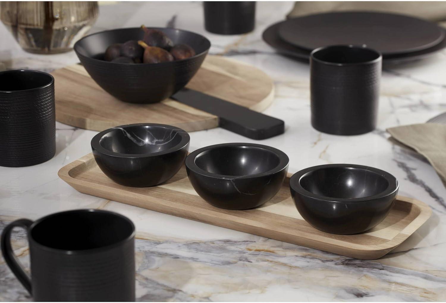 imageLenox Lx Collective Footed Serving Bowl 700 LB BlackTray with Dipping Bowls