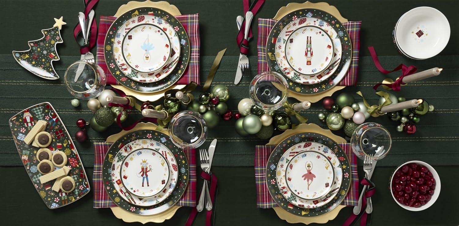 imageLenox Serveware Nutcracker Ballet Hors Doeuvres Tray Food Tray 13 x 675Inch Microwave Safe amp Dishwasher Safe Porcelain Christmas Serving Platter Tray Christmas Table Centerpieces 1 Piece