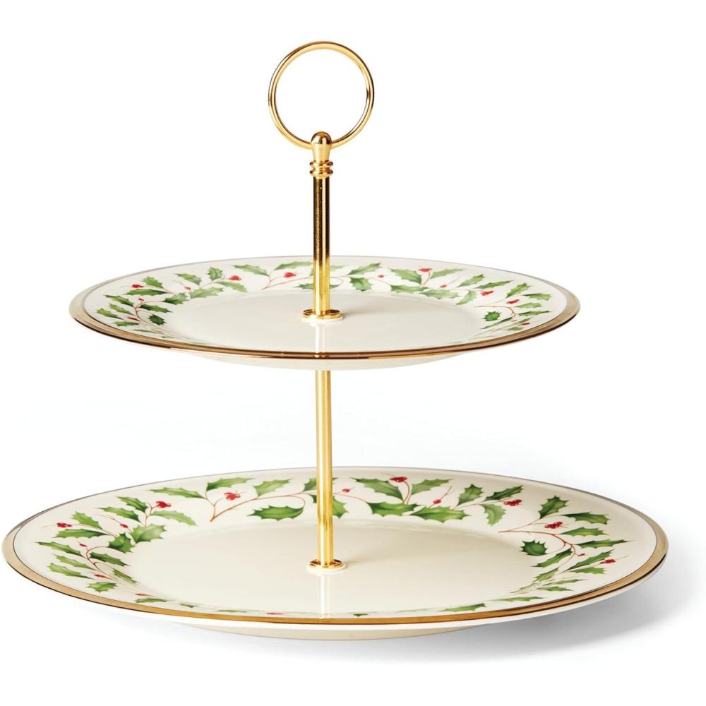imageLenox 893490 Holiday 2Tiered Server Christmas Dinnerware