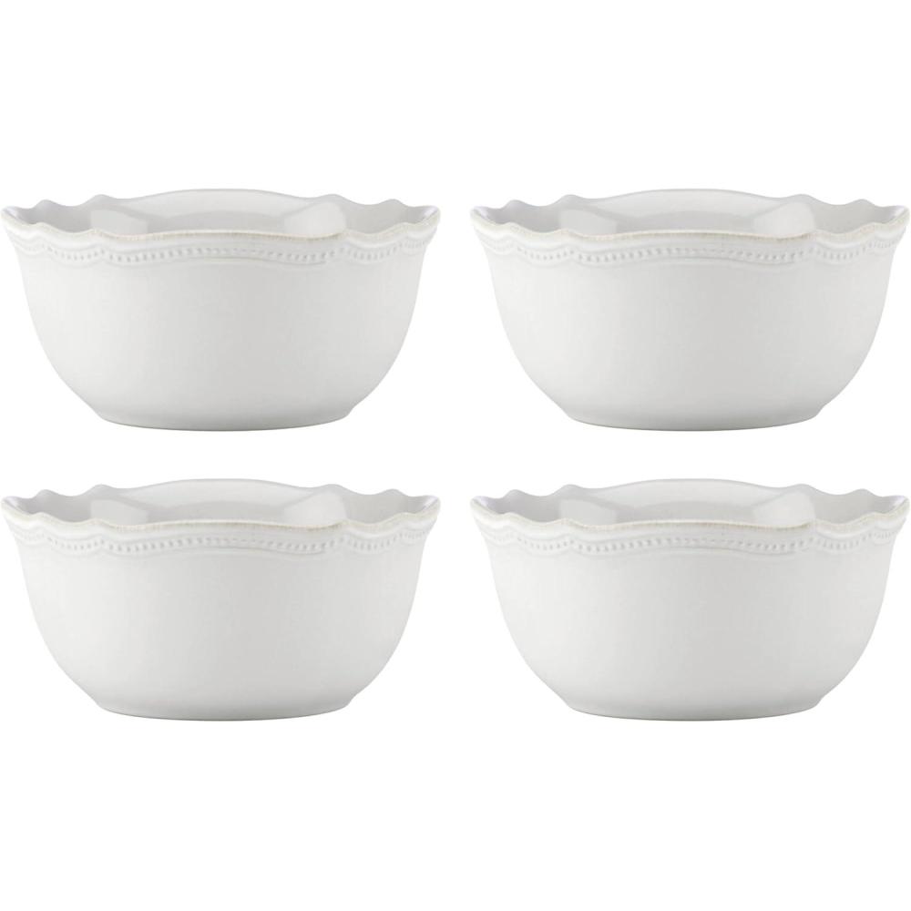 imageLenox 895710 French Perle Bead AllPurpose Bowls Set Of 4 WhiteAllPurpose Bowls Set of 4