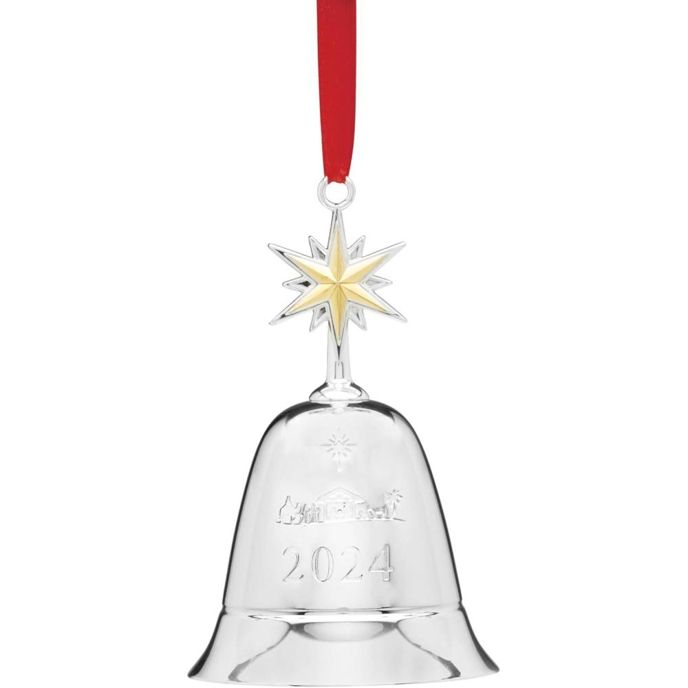 imageLenox 895766 2024 Silverplated Disney Castle Metal Ornament ChristmasAnnual Music Bell