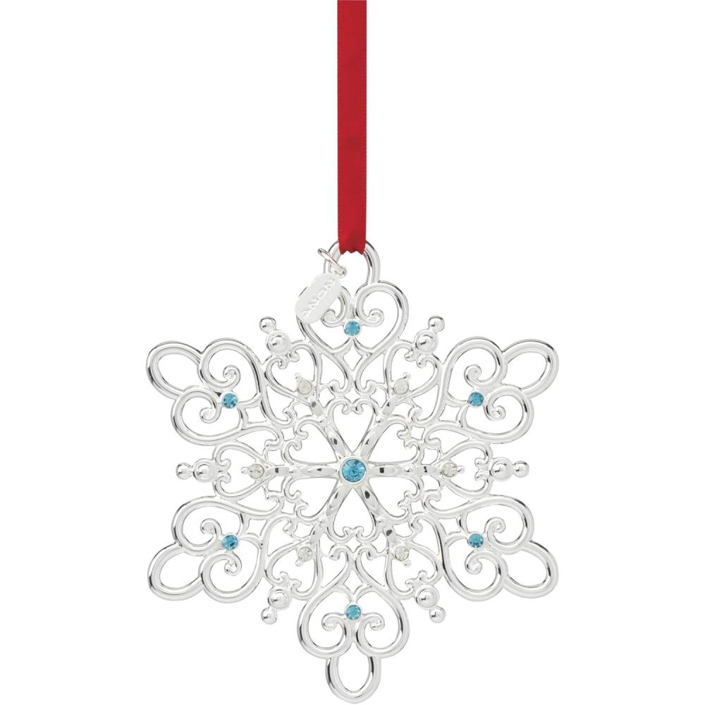 imageLenox 895766 2024 Silverplated Disney Castle Metal Ornament ChristmasSnow Majesty