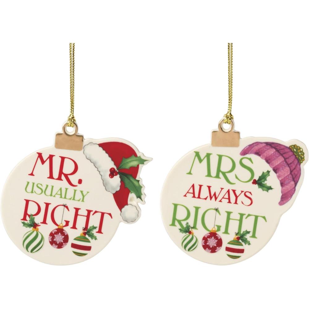imageLenox 896534 Mr amp Mrs Mitten Ornaments Set of 2 Christmas OrnamentMr  Mrs