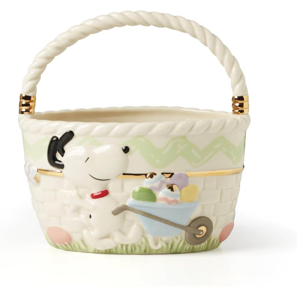 imageLenox 896632 Peanuts Easter Snoopy Hors Doeuvres Tray Spring ServewareBasket