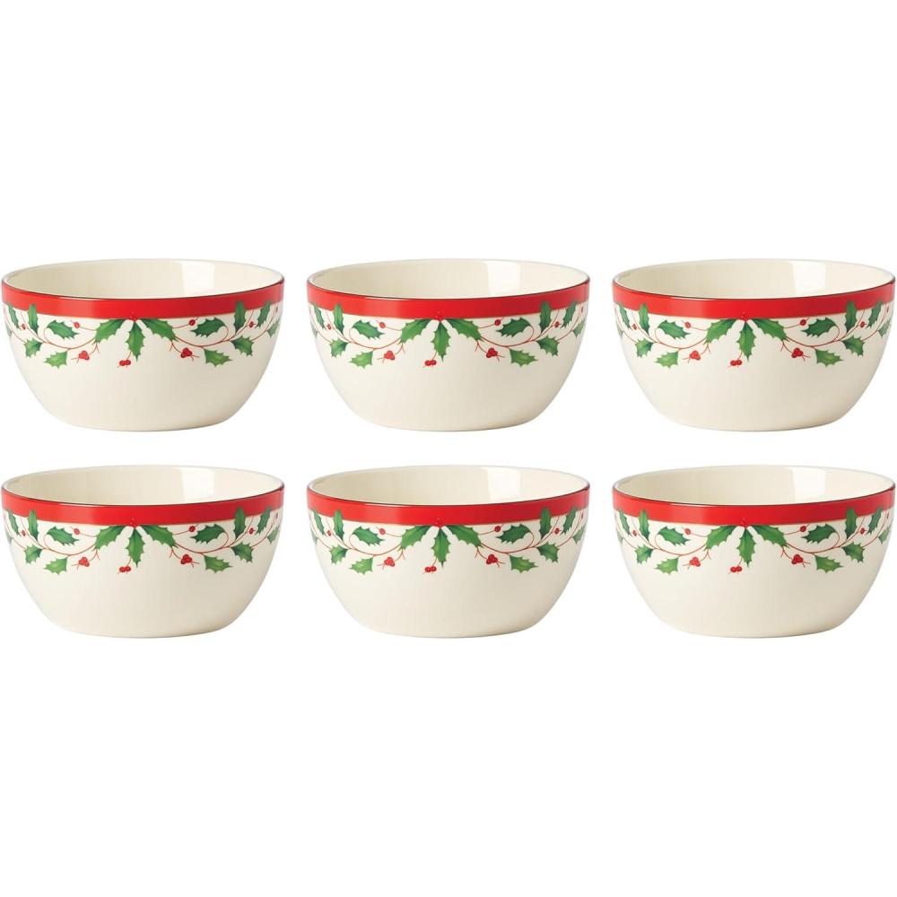 imageLenox 897082 Holiday Dinnerware Place Setting Bowls Set of 4 ChristmasDessert Bowls Set of 6
