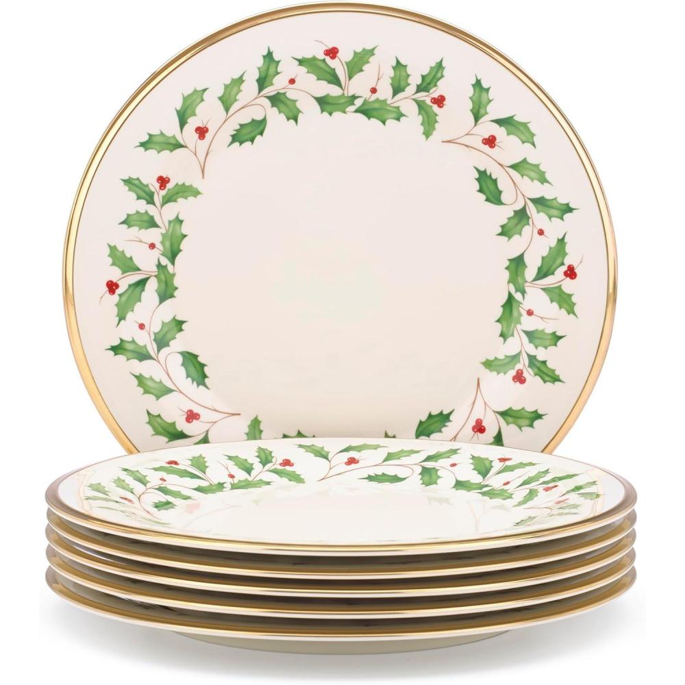 imageLenox 897082 Holiday Dinnerware Place Setting Bowls Set of 4 ChristmasDinner Plates  Set of 6