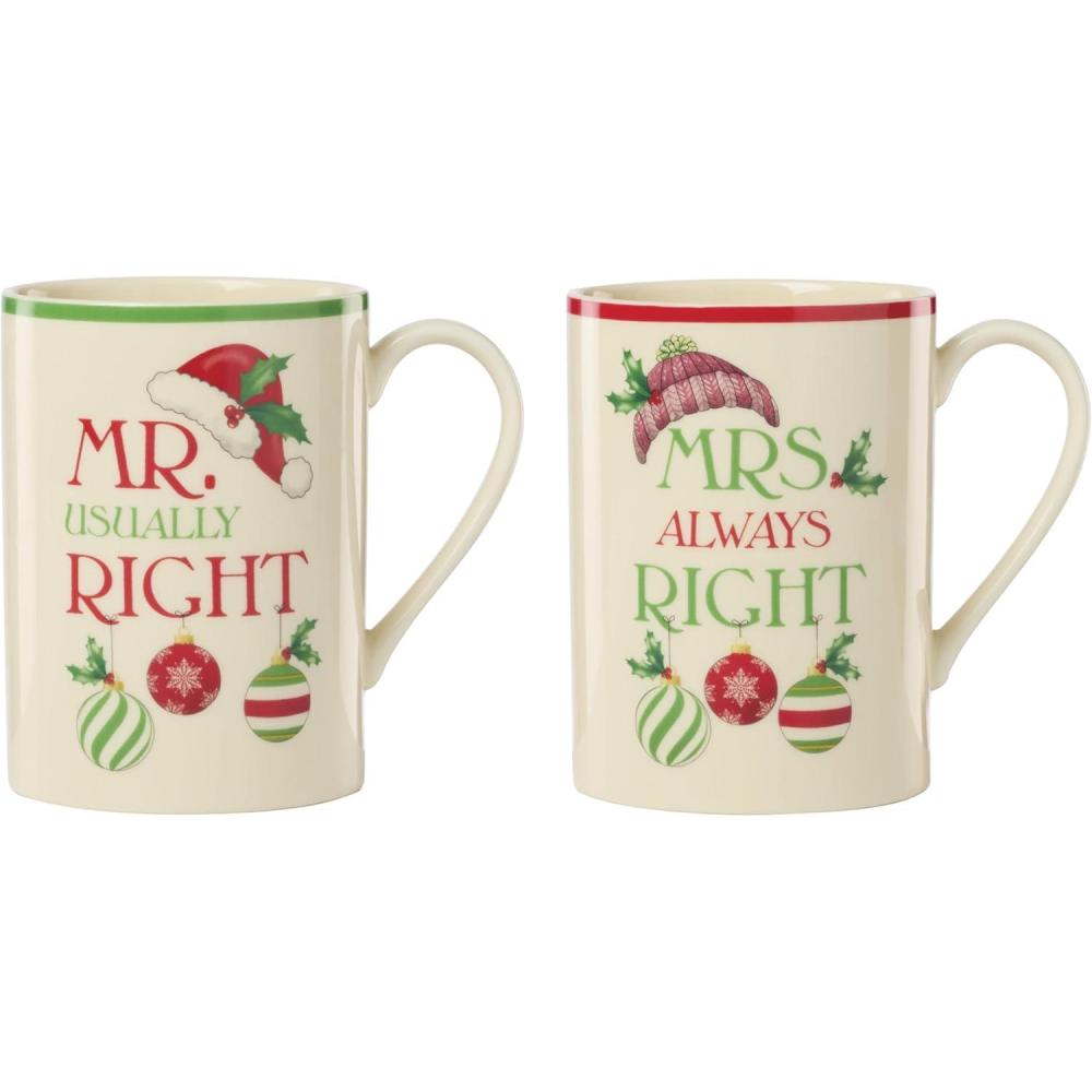 imageLenox 897082 Holiday Dinnerware Place Setting Bowls Set of 4 ChristmasMugs Set of 2 Mr Mrs