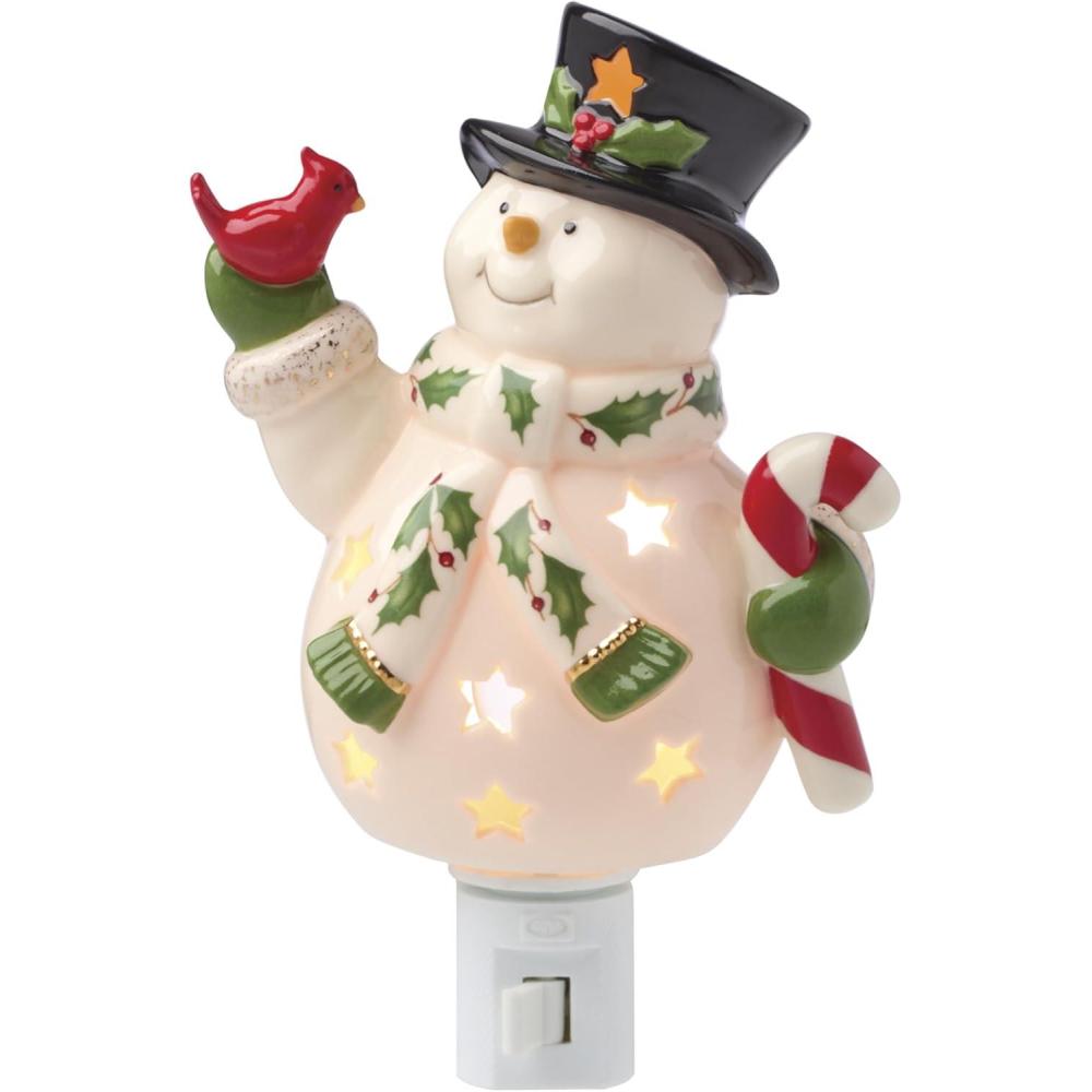 imageLenox 897958 Happy Holly Days Snowman Night Light Christmas Decorations Decor