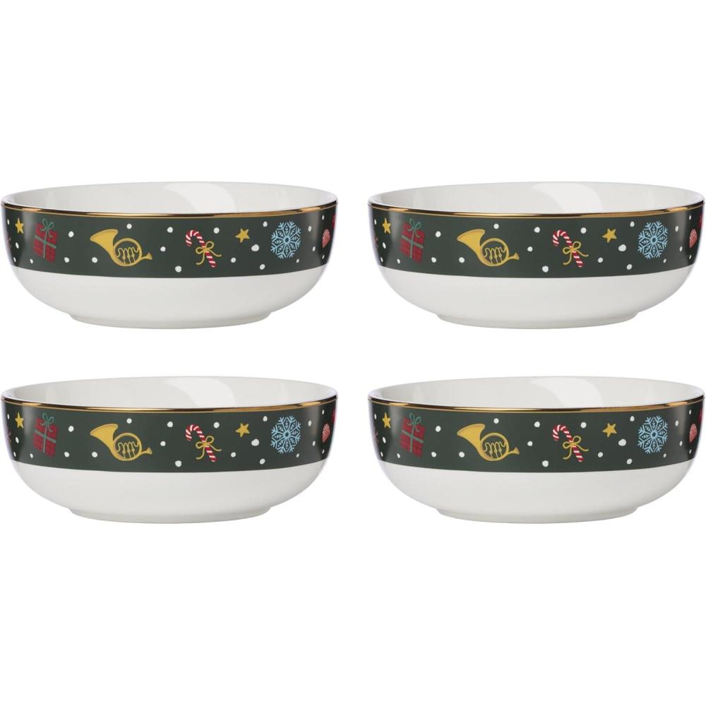 imageLenox 898403 Nutcracker Ballet All Purpose Bowls Service For 4 Christmas Dishes Dinnerware Set Holiday