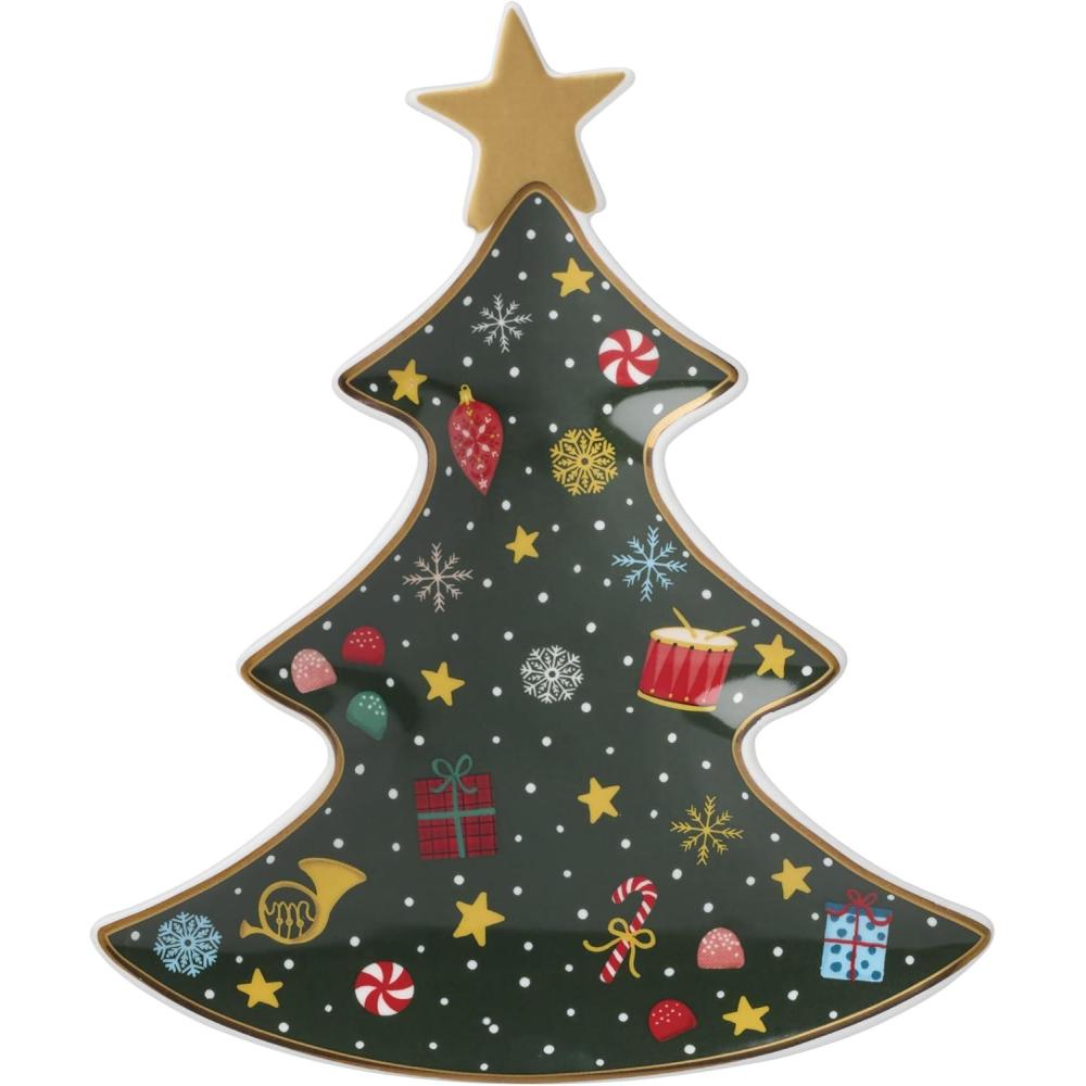 imageLenox Candy Dish Nutcracker Ballet Treat Dish Food Tray Made from Porcelain Handwash Only Winter Tree Design Treat Dish Nutcracker Ballet Christmas Decor Christmas Serving Dishes 1 Piece