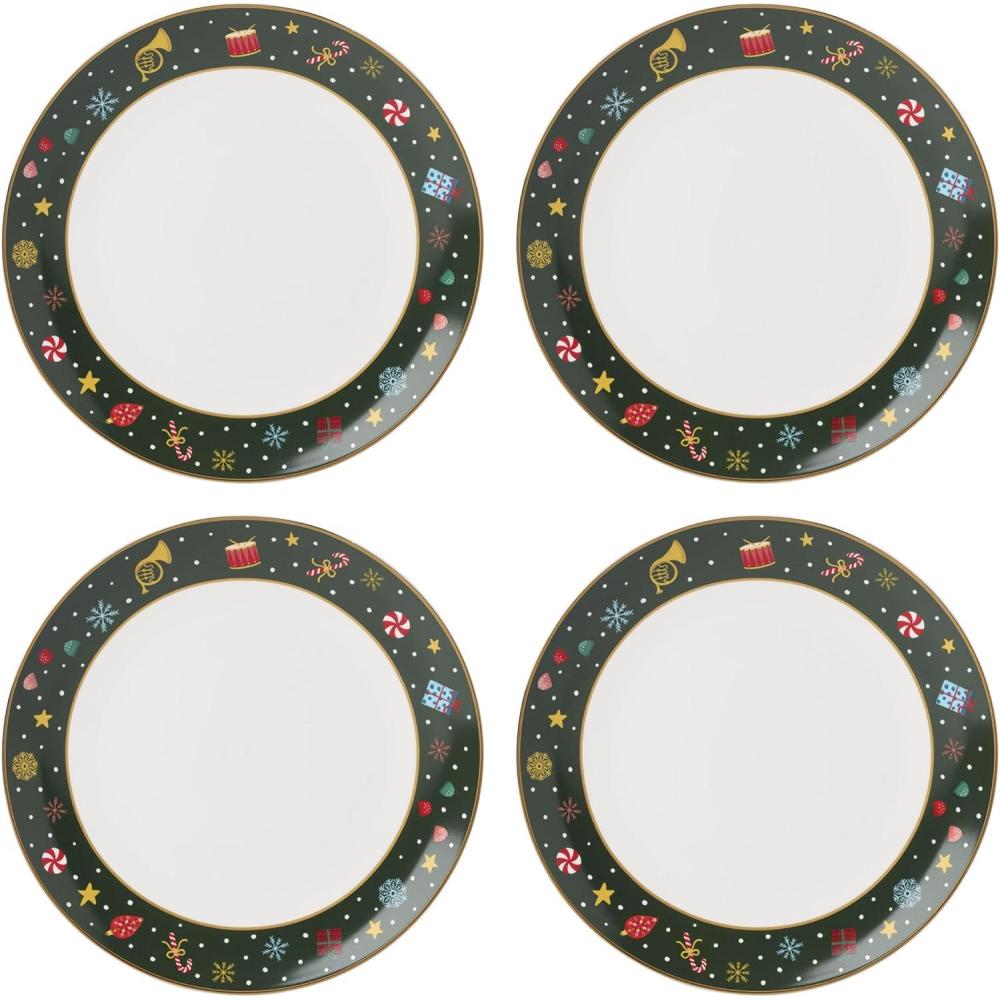 imageLenox Dinnerware Set Nutcracker Ballet Dinner Plate Service for 4 Porcelain Plates Microwave amp Dishwasher Safe Pasta amp Salad Christmas Decor Christmas Nutcracker Theme Multicolor 4 Pieces
