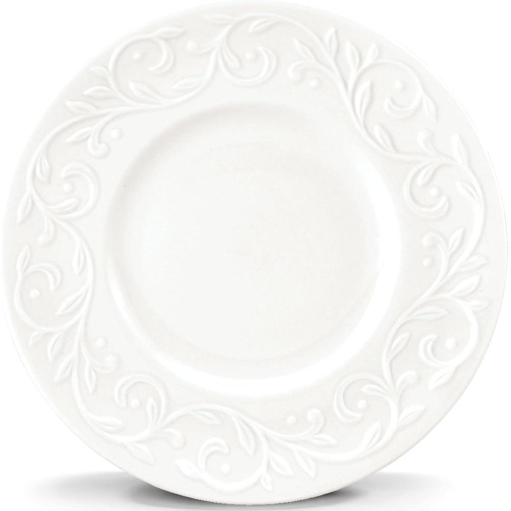 imageLenox Opal Innocence Carved 714Inch Dessert Plates Set of 4  White
