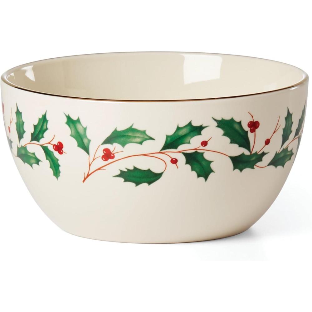 imageLenox Serveware Holiday Small Bowl Service for 1 14 Oz Made From Porcelain for Christmas Hosting Christmas Decor Dishwasher Safe Soup and Salad Bowl Multicolor 25 Inch Height 1 Piece
