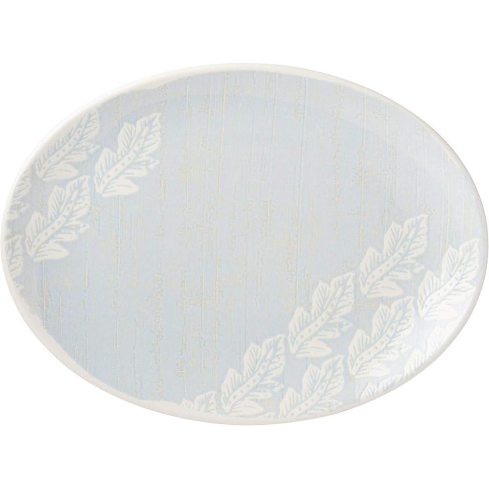 imageLenox Textured Neutrals Leaf Platter 315 LB BlueLeaf Platter