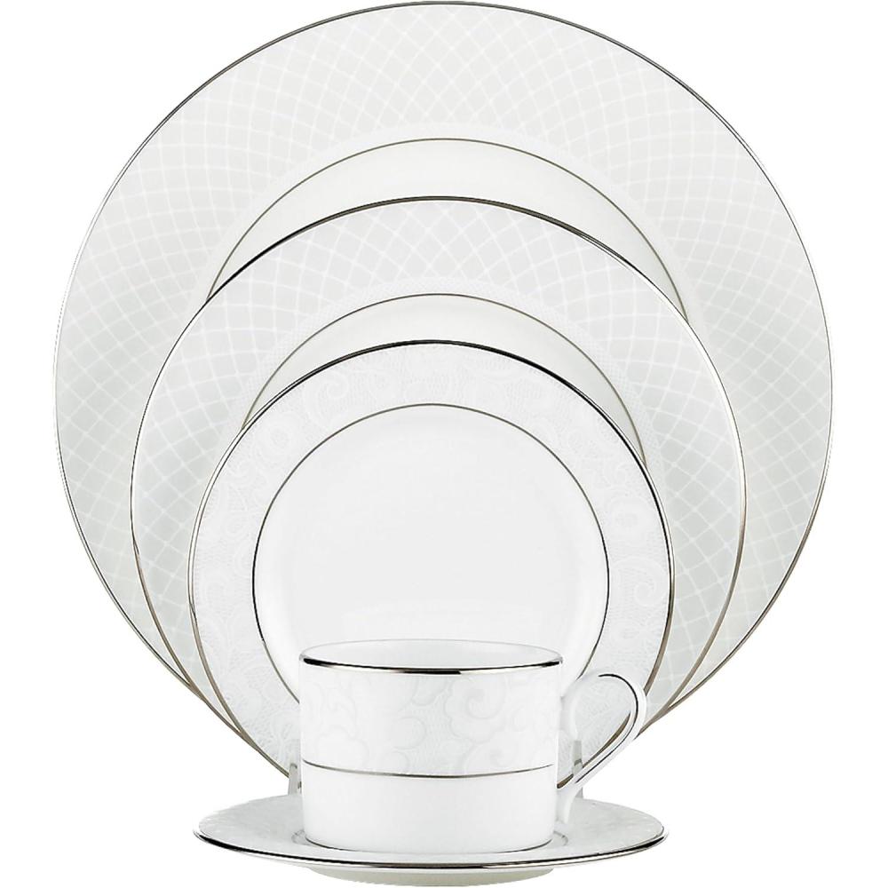 imageLenox Venetian Lace 5 Piece Place Setting 5Piece Place Setting Lenox Venetian Lace Fine DinnerwareWhite