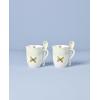 Lenox 897802 Butterfly Meadow Color Mugs With Spoons, Set Of 2, Green