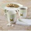 Lenox 897802 Butterfly Meadow Color Mugs With Spoons, Set Of 2, Green