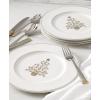 Lenox 897868 Federal Platinum Tree Accent Plates, Service For 4, Christmas Dishes, Dinnerware Set, Holiday