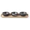 Lenox Lx Collective Footed Serving Bowl, 7.00 LB, Black(Tray with Dipping Bowls)