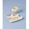 Lenox Serveware, Holiday Cookies & Milk for Santa 2-Piece Set, Service for 1, 11 Oz Cup, Porcelain, Dishwasher Safe, Christmas Cookie Plate & Coffee Mug, Christmas Decor, Santa Sleigh Design (2 Piece)