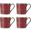 Lenox 896528 Holiday Red Tartan Accent Plates, Set of 4, Christmas Dinnerware, Hosting(Mugs  Set of 4)